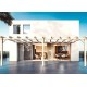 Pergola adossée en bois brut Sevilla 6x4m 24m2