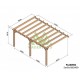 Sevilla 6x4m 24m2 Ruw houten pergola voor wandmontage