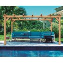 Pergola autoportée en bois massif Valencia 4x4m 16m2