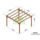 Pérgola autoportante de madera maciza Valencia 4x4m 16m2