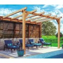 Andorra Raw Wood Lean-To Pergola 3x3m 9m2