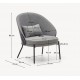 Fauteuil en Chenille Gris Clair et piètements métal noir Amy VeryForma