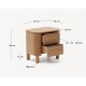 Ash Wood Nightstand and Drawer 55x50 Saly VeryForma