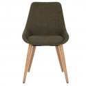 Set van 2 eetkamerstoelen Ari Khaki Stof Donker Eiken Onderstel VeryForma