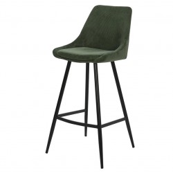 Set van 2 Ari VeryForma groene fluwelen en metalen werkbladstoelen