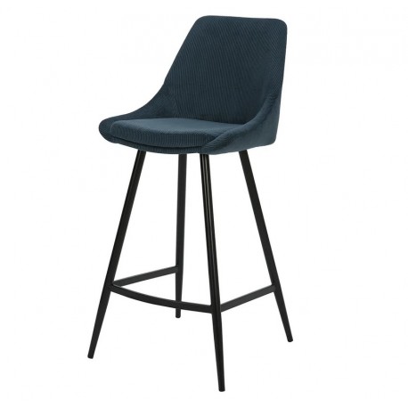 Set of 2 Ari VeryForma Blue Velvet and Metal Worktop Chairs