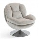 Fauteuil pivotant Top tissu velours taupe VeryForma