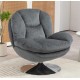 VeryForma Dark Grey Velvet Top Swivel Chair