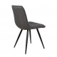 Set of 4 Lize Dining Chairs Dark Grey Fabric Metal Legs VeryForma