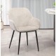 Lot de 2 Chaises Repas Ibis tissu chenille taupe Pieds métal VeryForma