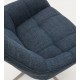 Aspe swivel armchair blue fabric and metal VeryForma