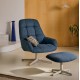 Aspe swivel armchair blue fabric and metal VeryForma