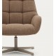 Aspe swivel armchair in light brown fabric and VeryForma metal