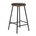 Set of 2 Snack Stools in Green Imitation Leather and Metal Legs Marc VeryForma