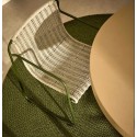 Arvin Swirl Chair in Beige Chenille Fabric and VeryForma Oak Wood Legs